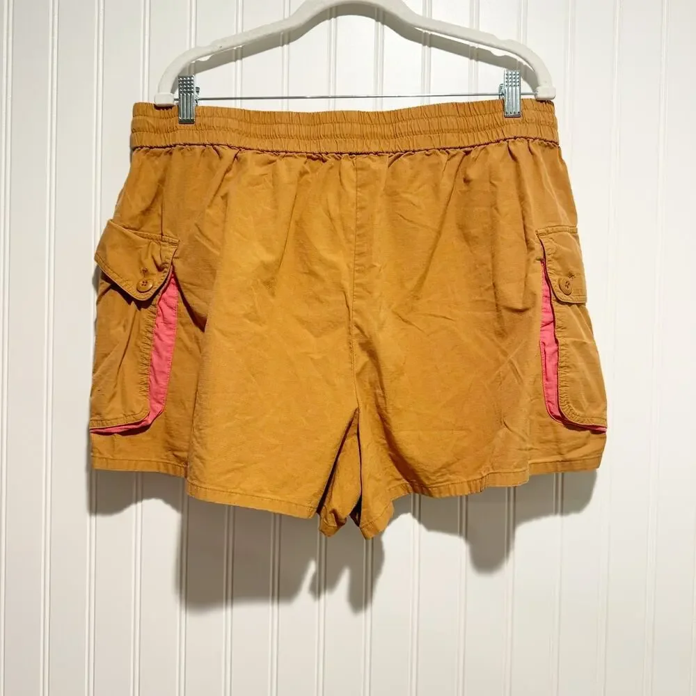 J Crew Tan Pink Pull On Cargo Shorts Hiking Gorpcore Size XXL - Picture 4 of 5